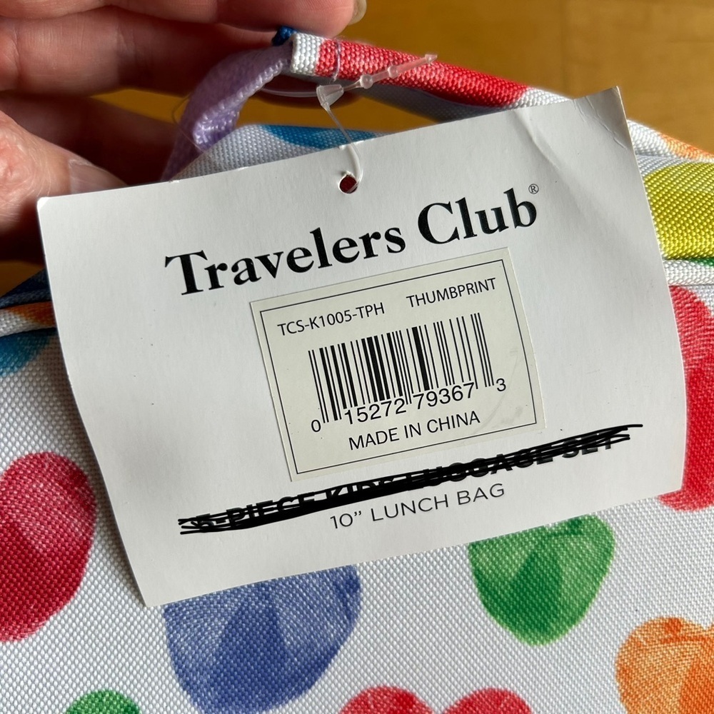 Travelers Club HEARTS Insulated Lunch Cooler Bag, Rainbow, White, Purple, 10 in - Picture 8 of 17